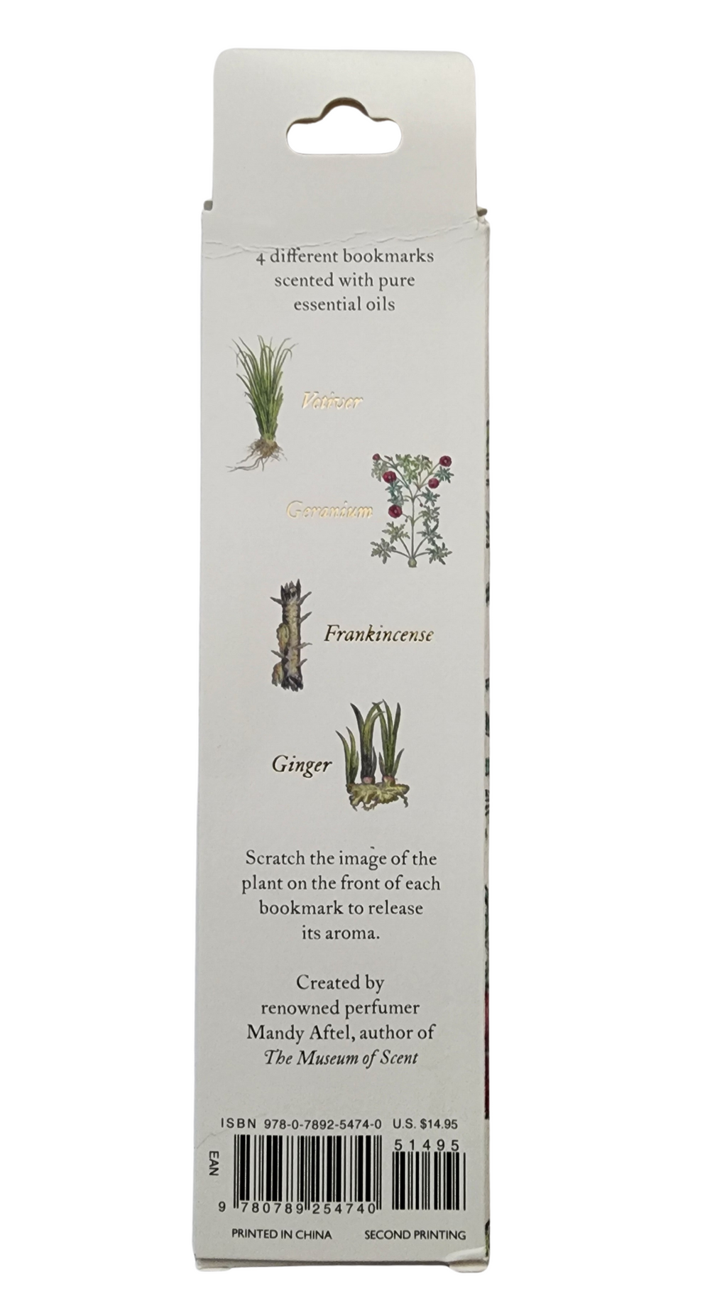Biblioscents Set of 4 Frankincense, Ginger, Vetiver, Geranium Scented Bookmarks